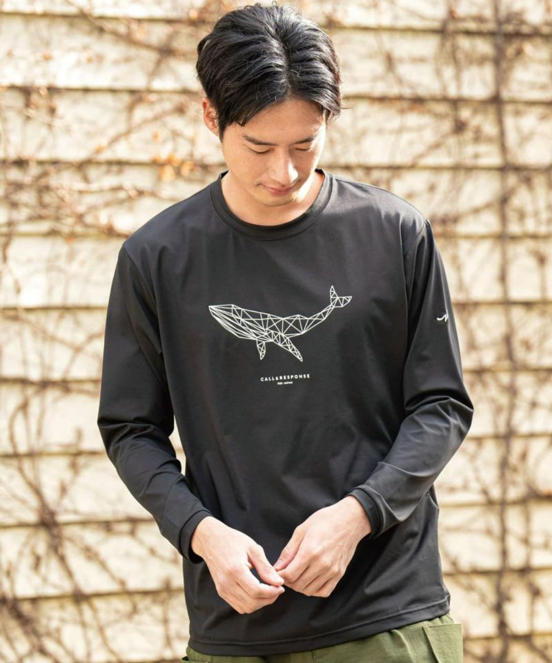 クジラ/プリント長袖Tシャツ